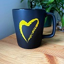 Side With Love Black Mug with Heart