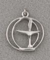 Double Circle Pewter Chalice Pendant - 1&quot;
