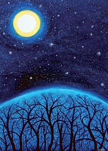 Luminous Moon Holiday Cards