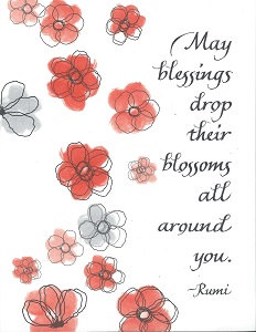 May blessings drop their blossoms all around you Notecards