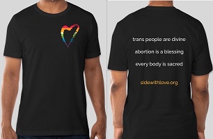 Side with Love Rainbow Heart Adult T Shirt Medium