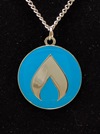 Flame Necklace with Silver Chain -Teal
