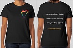 Side with Love Rainbow Heart Fitted T Shirt