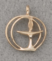 Double Circle Gold-Plated Chalice Pendant - 1&quot;
